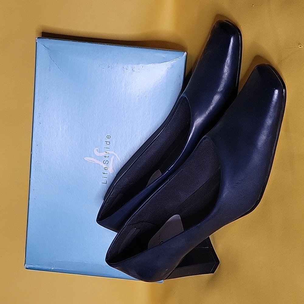 Navy Chris Mink Life Stride Heels
